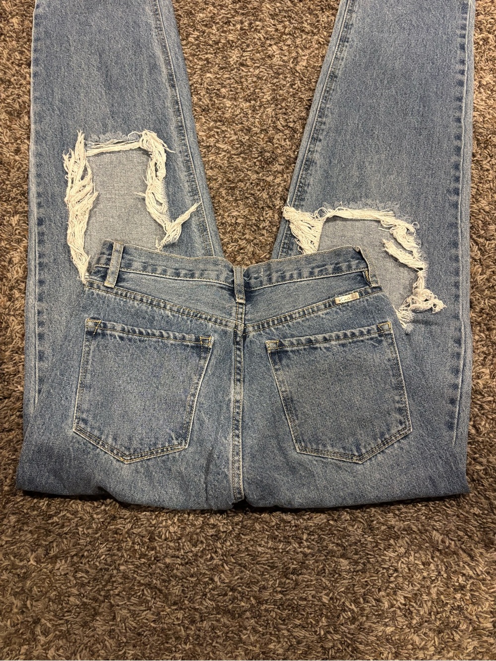 KanCan Light Blue Distressed Straight Jeans